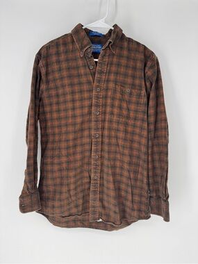Pendleton cabincore Men's Brown Plaid Button-Up Shirt